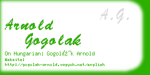 arnold gogolak business card